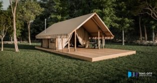 Пaлaтка для глэмпинга 5×7.5 m Safari-Tent (с печью)